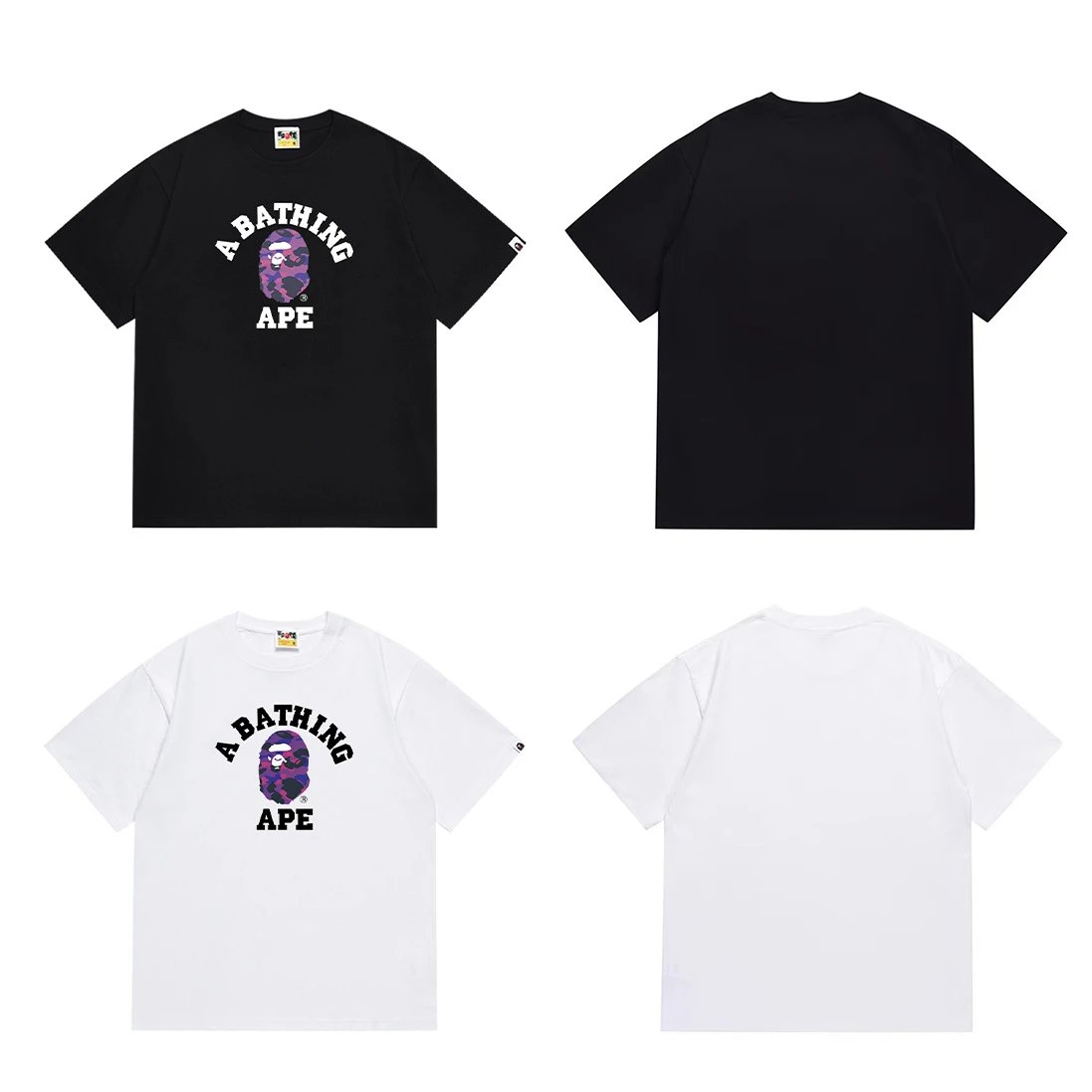 A Bathing Ape Camo Ape Head Graphic Black T-Shirt - 5