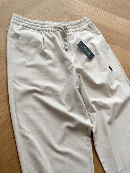 Polo Ralph Lauren Linen-Blend Jogger Pants Beige - 9