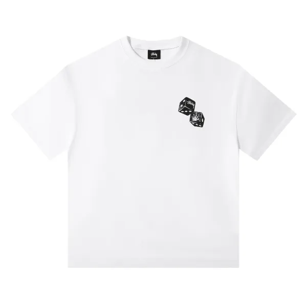 Stüssy Dice Print White T-Shirt - 1