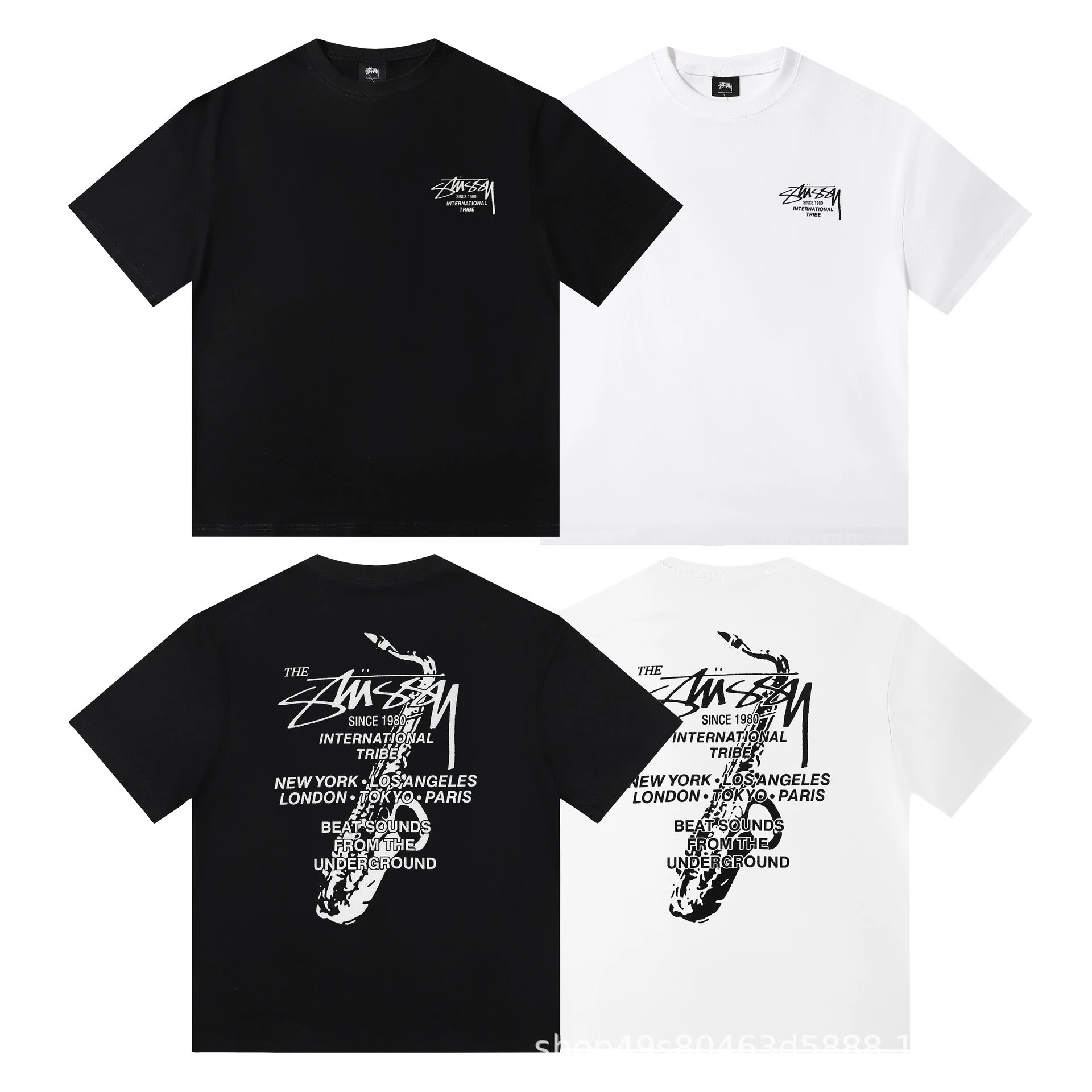 Stussy Tuff Stuff White Black Graphic Print Tee