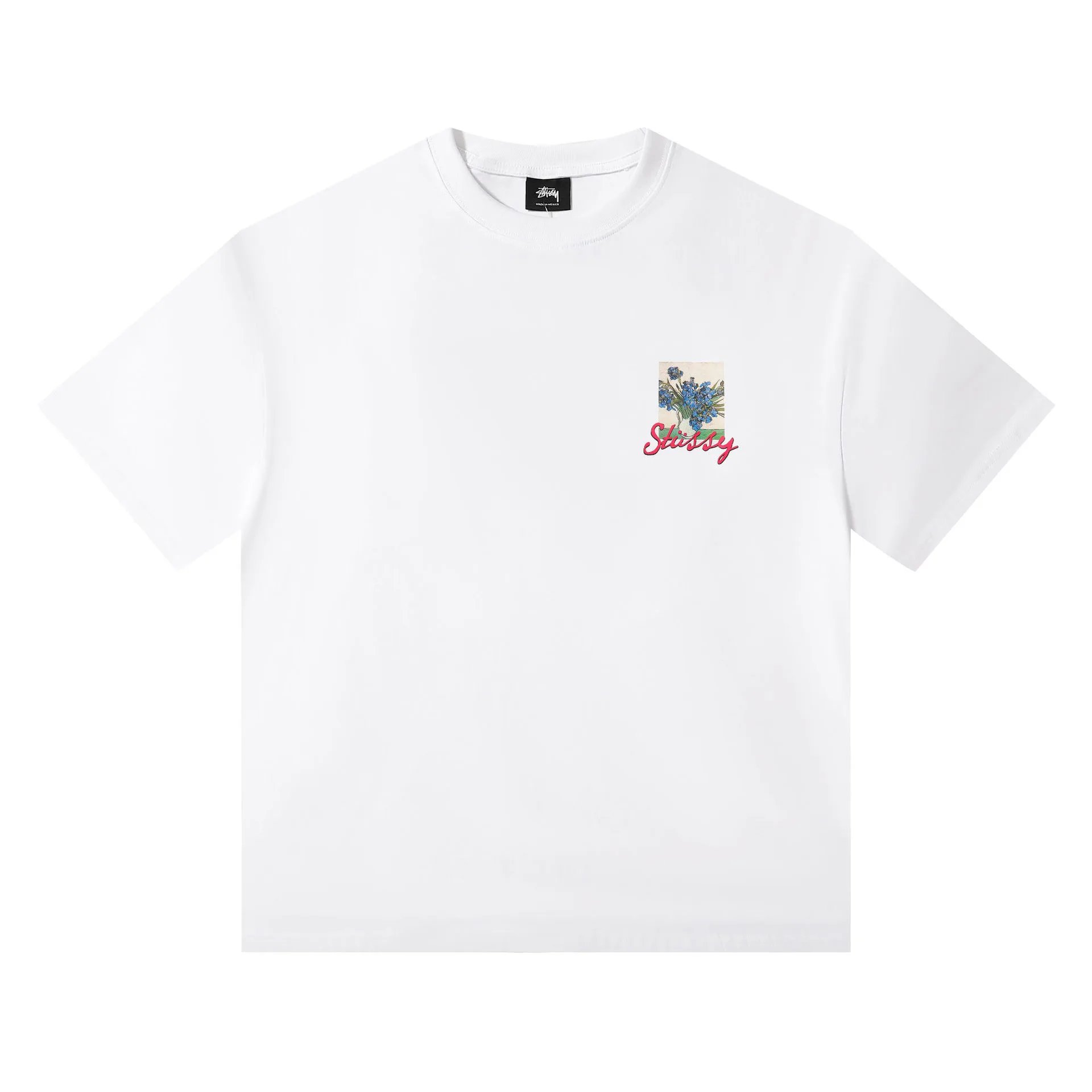 Stüssy Floral Print Logo White T-Shirt - 1