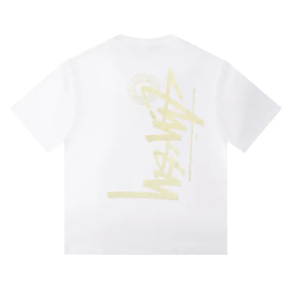 Stüssy Script Logo White T-Shirt - 1