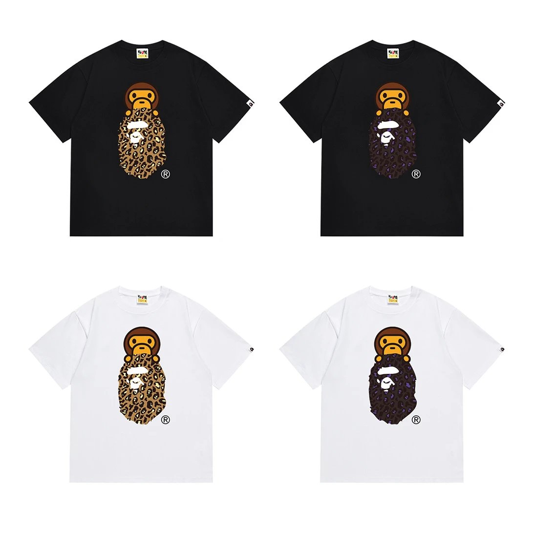 A Bathing Ape Camo Ape Head Graphic Black T-Shirt - 8