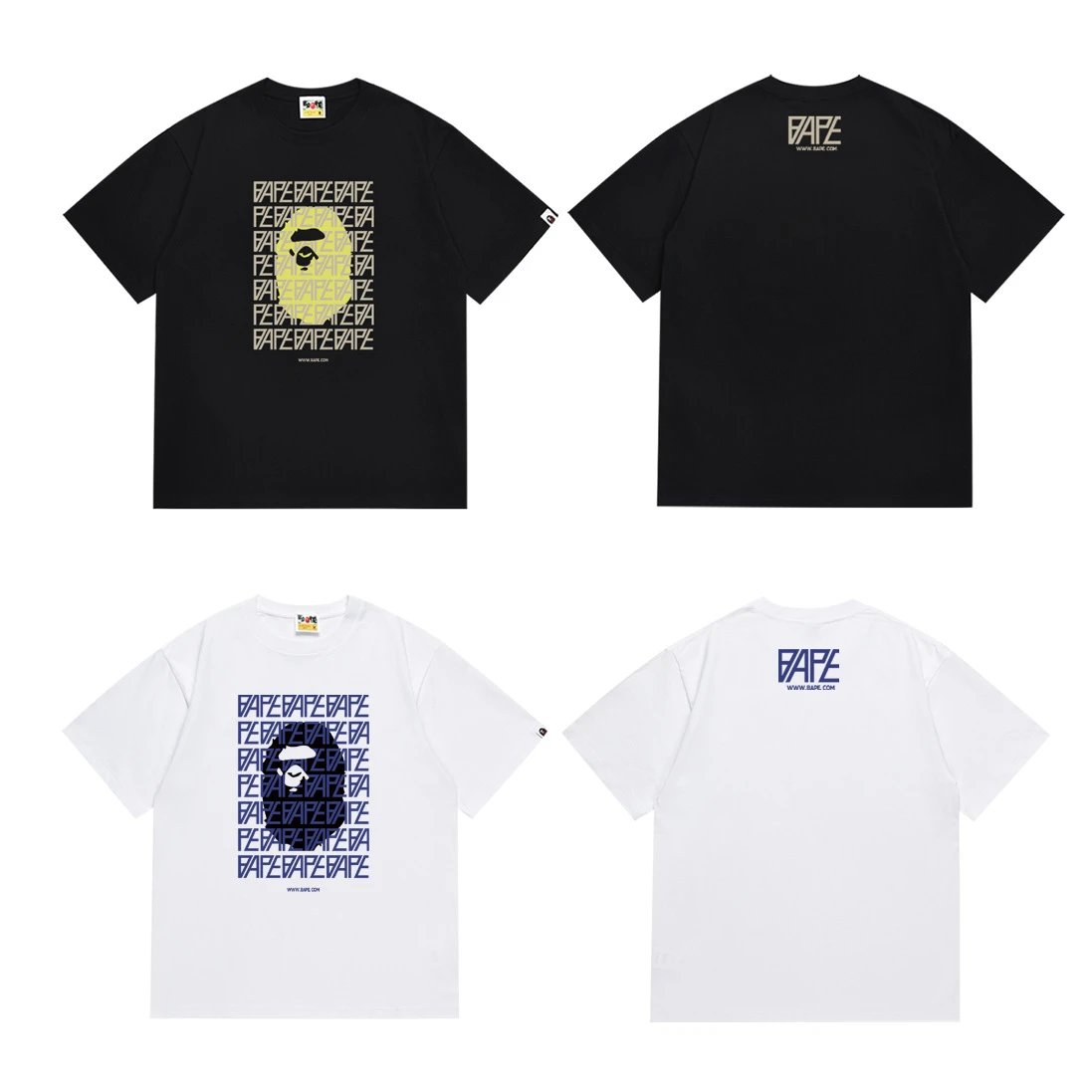 A Bathing Ape Camo Ape Head Graphic Black T-Shirt - 14
