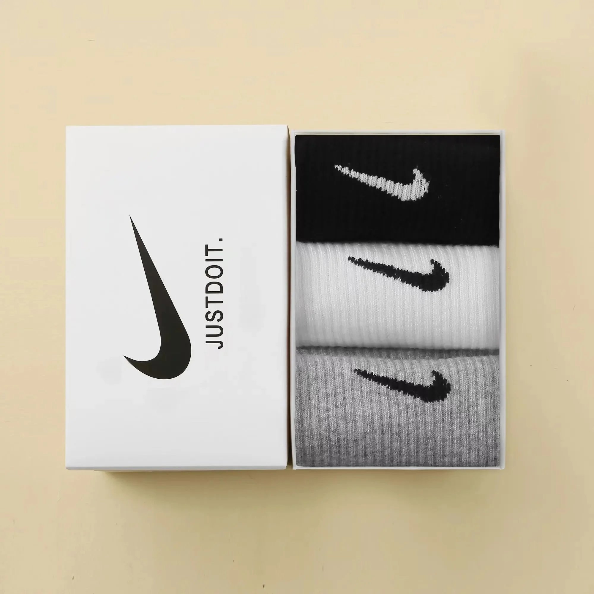 3 Pairs Pack (Black+White+Gray)