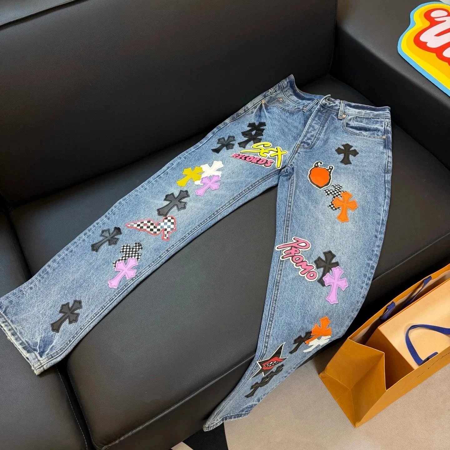 Chrome Hearts Jeans with cross motif patches product photo 4