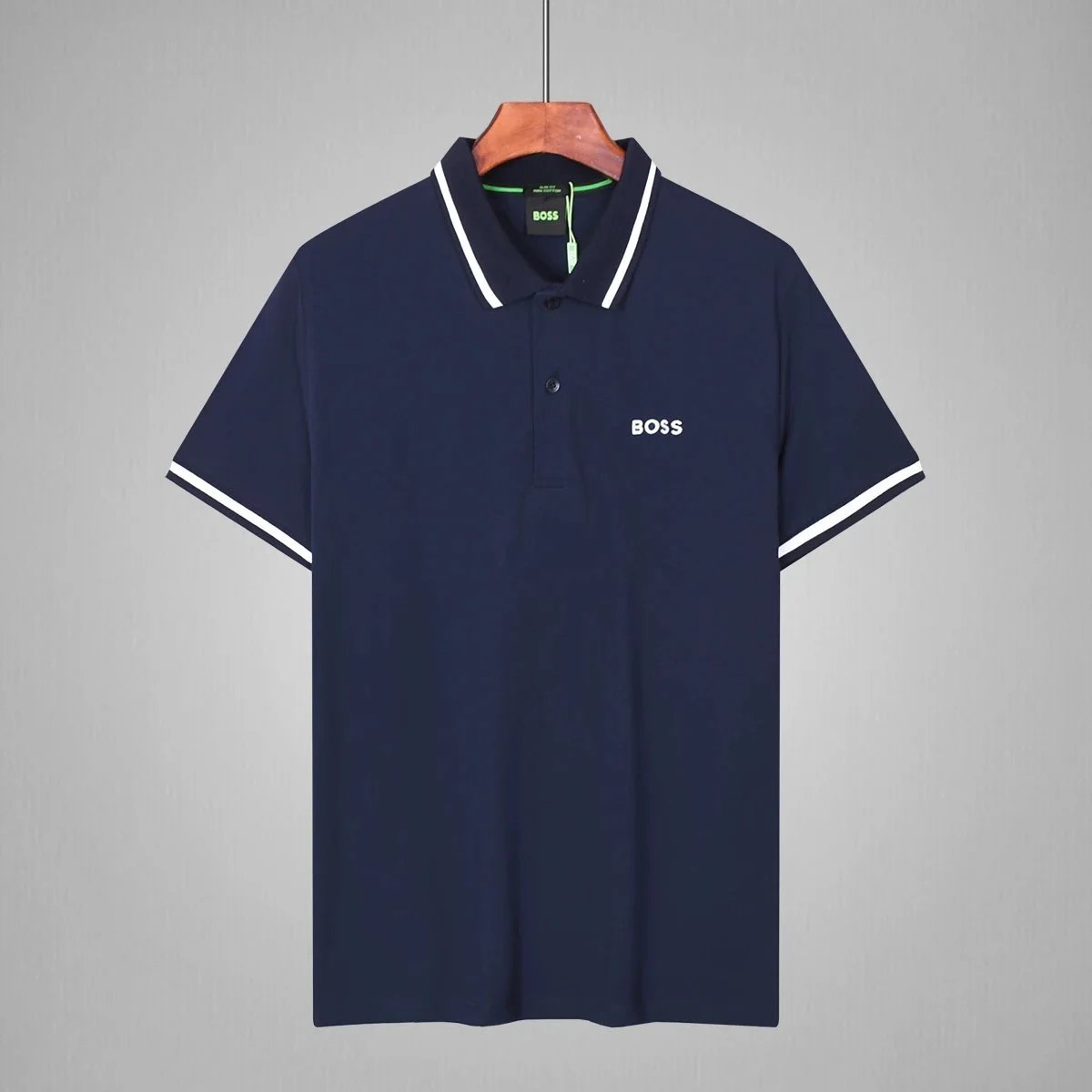 BOSS Shirts Short-Sleeve Contrast-Trim Polo — 7