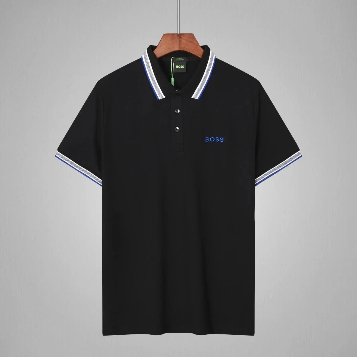 BOSS Shirts Short-Sleeve Contrast-Trim Polo — 16