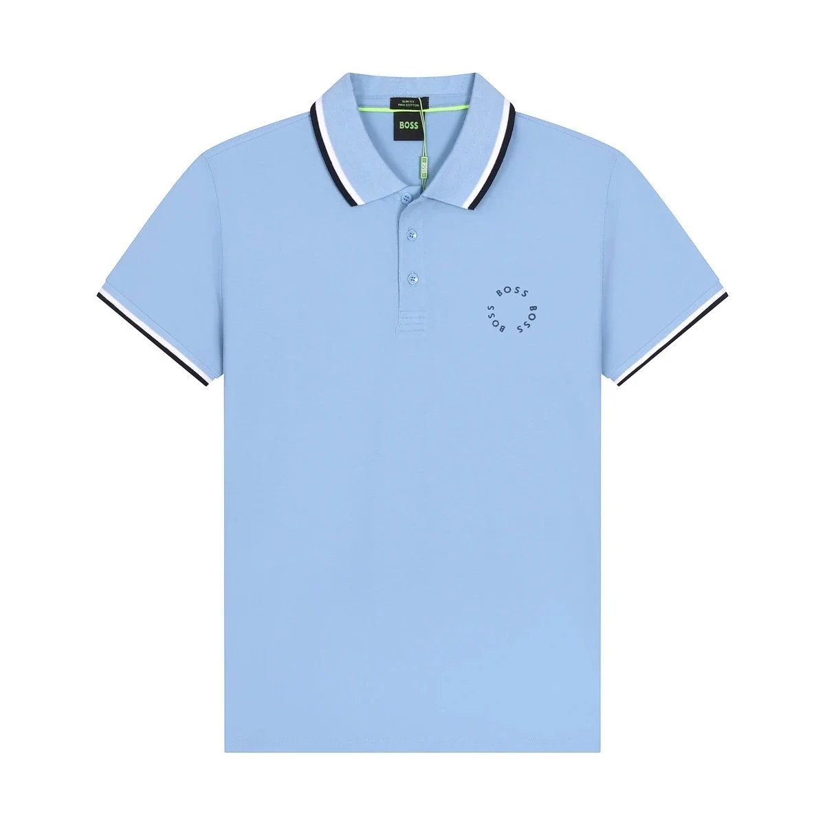 BOSS Shirts Short-Sleeve Contrast-Trim Polo — 31