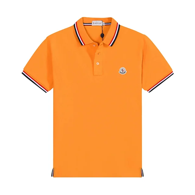 Moncler Shirts Short-Sleeve Polo Shirt with Striped Trim product detail image 8