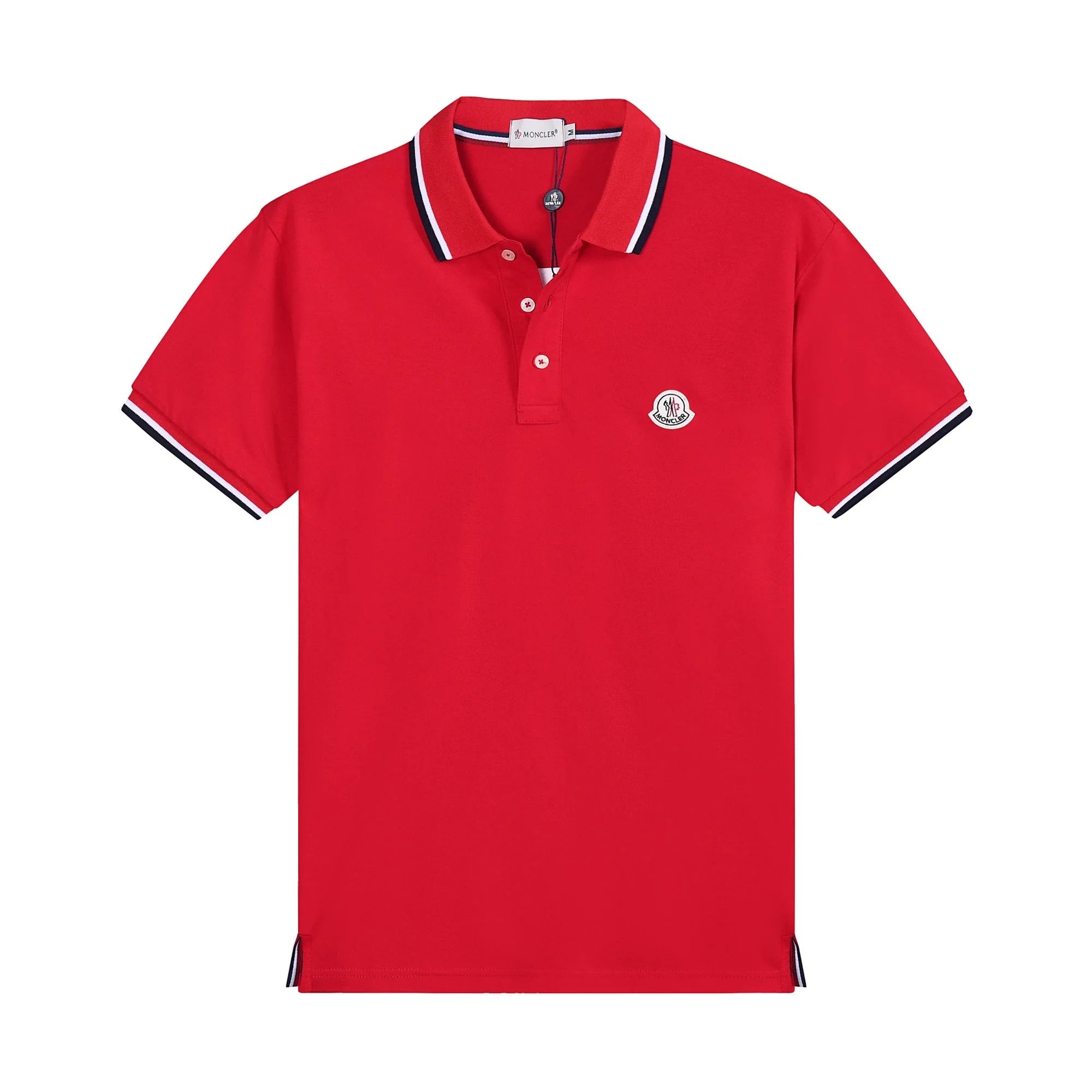 Moncler Shirts Short-Sleeve Polo Shirt with Striped Trim image 5