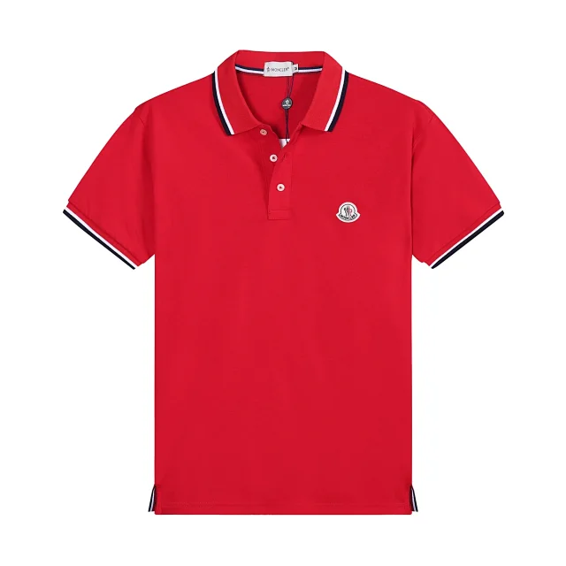 Moncler Shirts Short-Sleeve Polo Shirt with Striped Trim product detail image 7