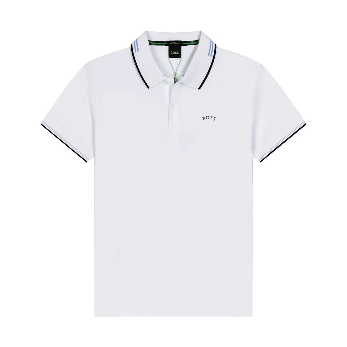 BOSS Shirts Short-Sleeve Contrast-Trim Polo — 27