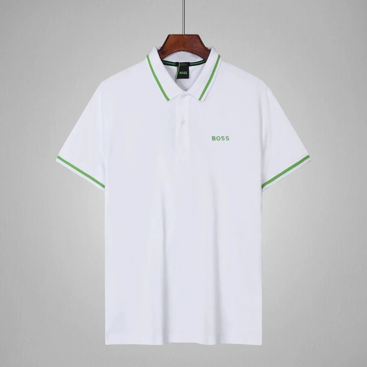 BOSS Shirts Short-Sleeve Contrast-Trim Polo — 10