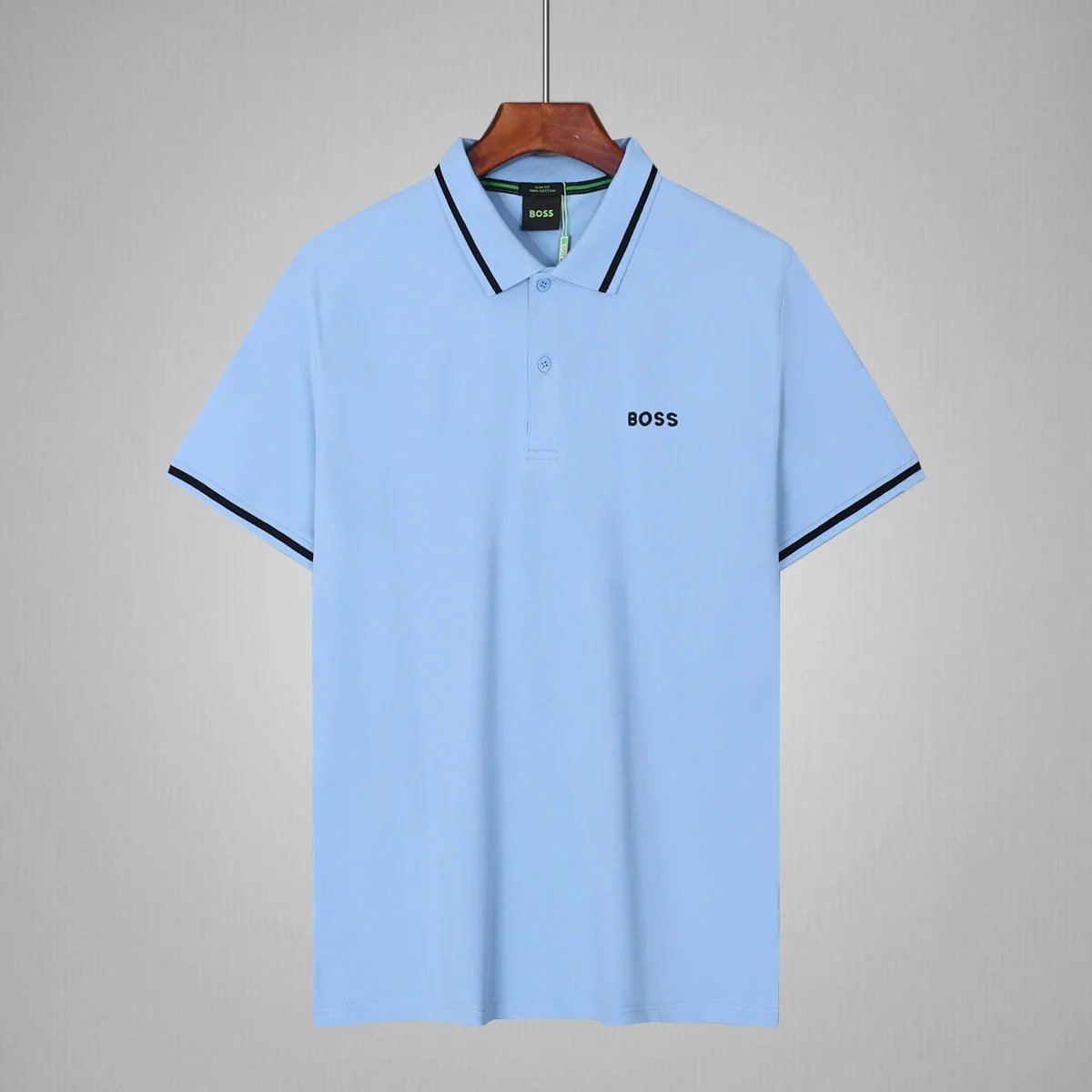 BOSS Shirts Short-Sleeve Contrast-Trim Polo — 9