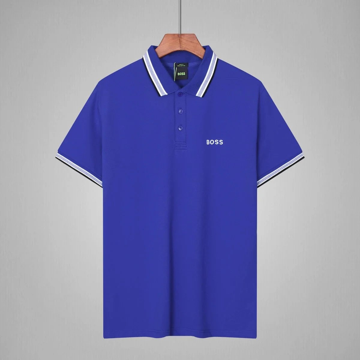 BOSS Shirts Short-Sleeve Contrast-Trim Polo — 20