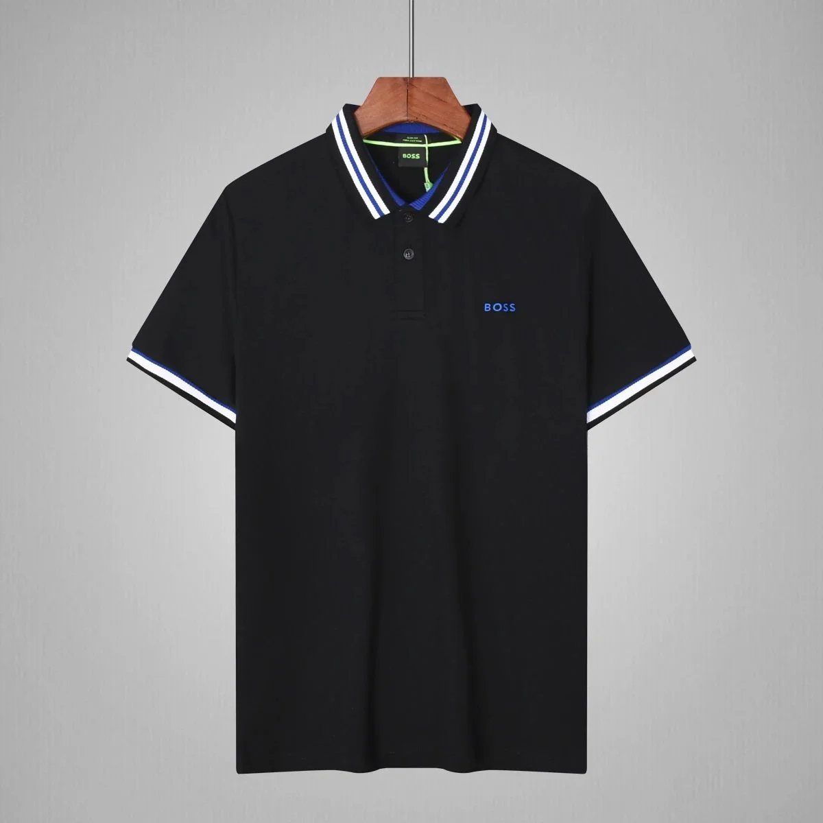 BOSS Shirts Short-Sleeve Contrast-Trim Polo — 24