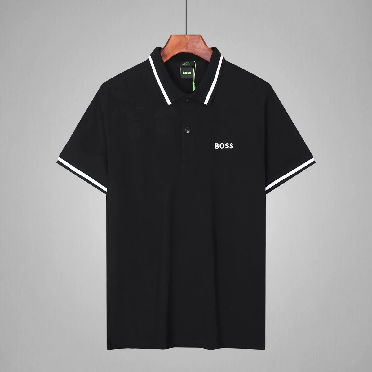 BOSS Shirts Short-Sleeve Contrast-Trim Polo — 8