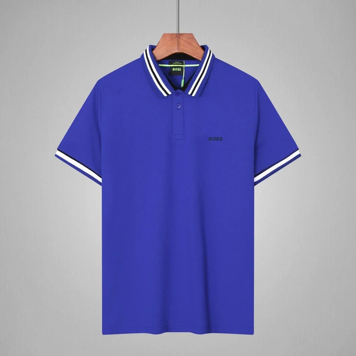 BOSS Shirts Short-Sleeve Contrast-Trim Polo — 23