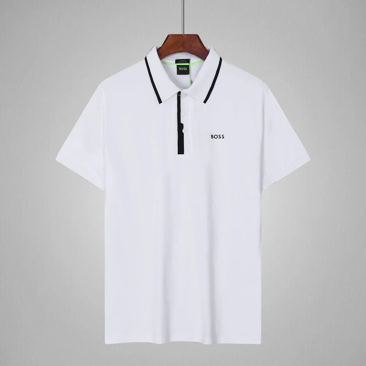BOSS Shirts Short-Sleeve Contrast-Trim Polo — 6
