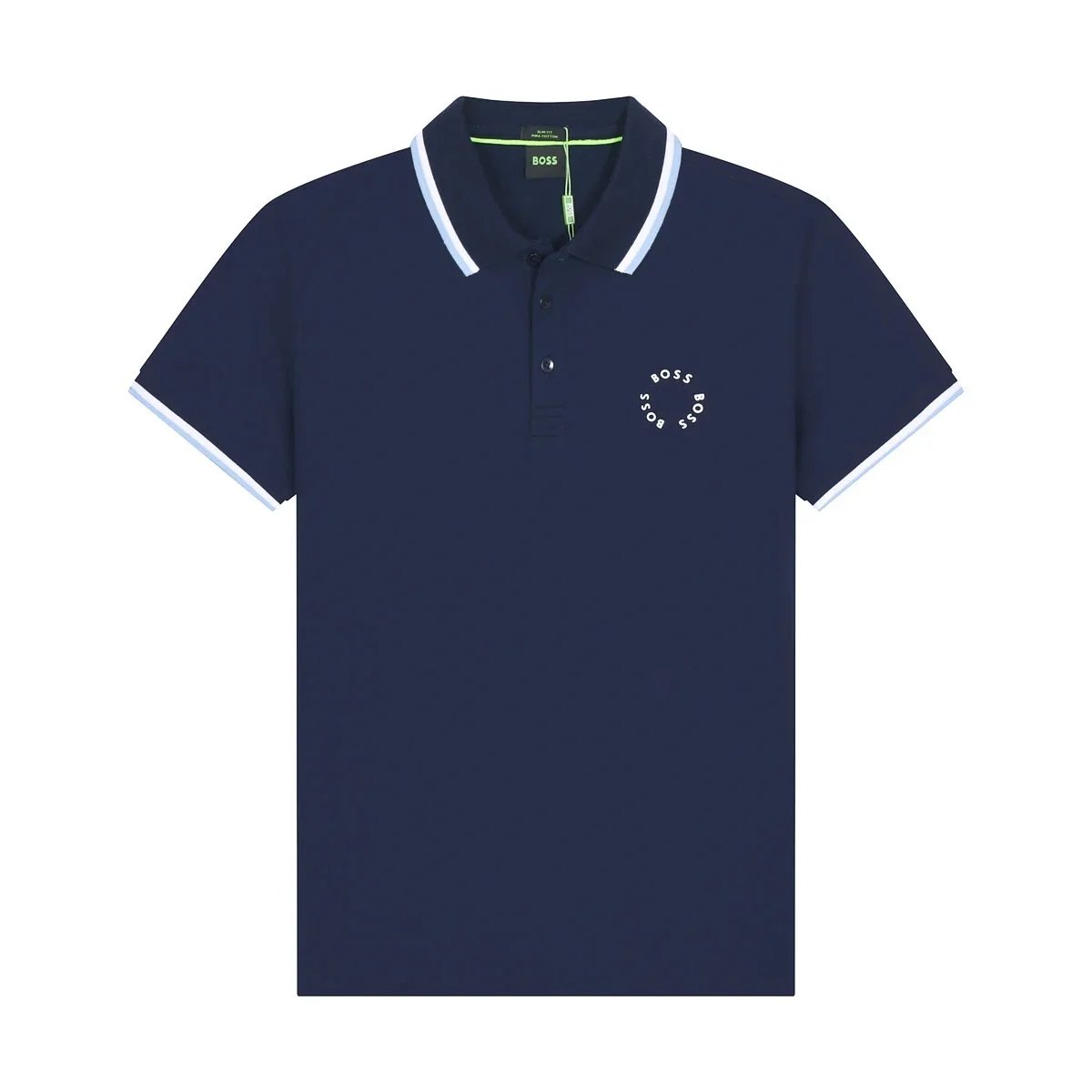 BOSS Shirts Short-Sleeve Contrast-Trim Polo — 29