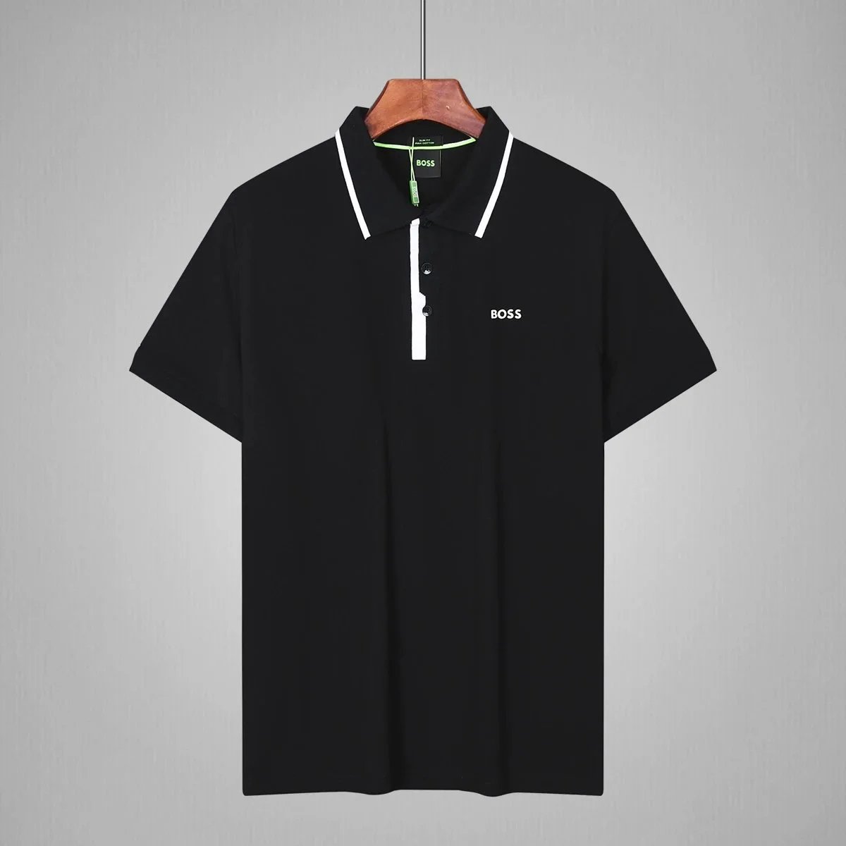 BOSS Shirts Short-Sleeve Contrast-Trim Polo — 5