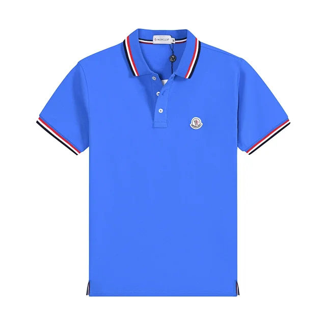 Moncler Shirts Short-Sleeve Polo Shirt with Striped Trim product detail image 4