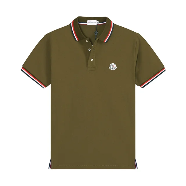 Moncler Shirts Short-Sleeve Polo Shirt with Striped Trim product detail image 5