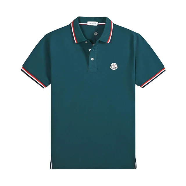 Moncler Shirts Short-Sleeve Polo Shirt with Striped Trim product detail image 3