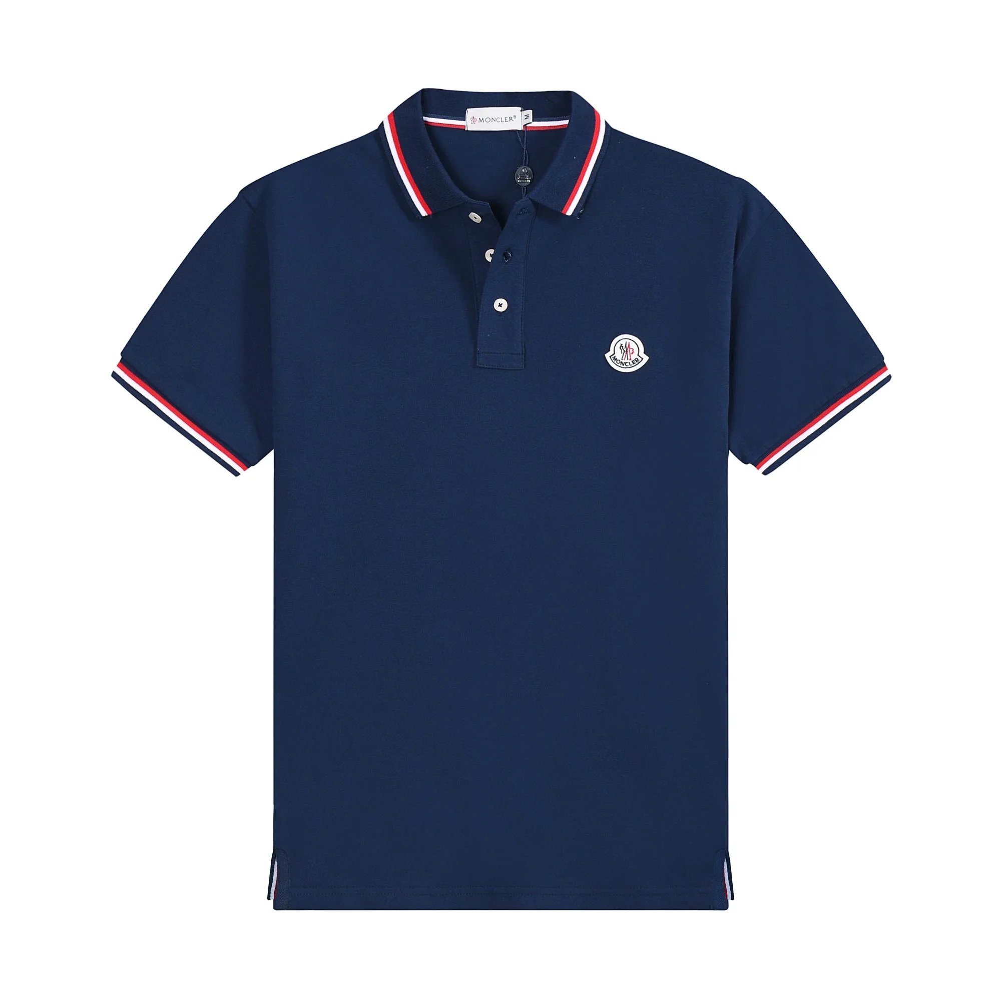 Moncler Shirts Short-Sleeve Polo Shirt with Striped Trim image 4