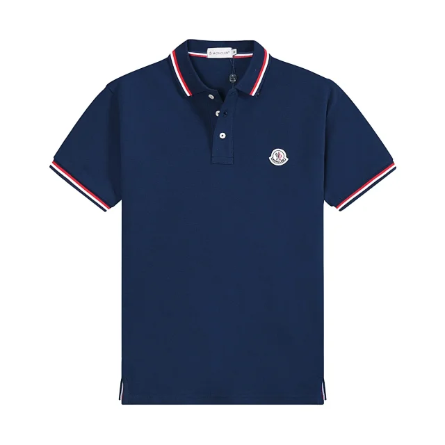 Moncler Shirts Short-Sleeve Polo Shirt with Striped Trim product detail image 6