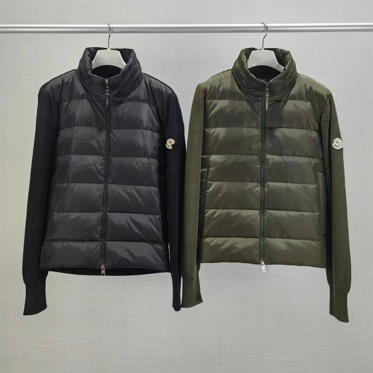 High Quality Classic Logo Knit Sleeve Down Jac