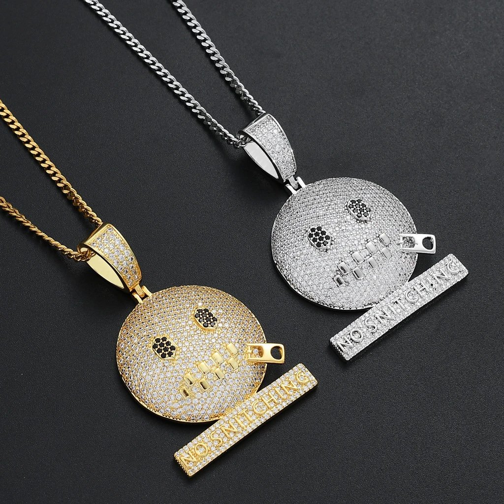 Male Cartoon Zipper Pendant No Snitching Trend