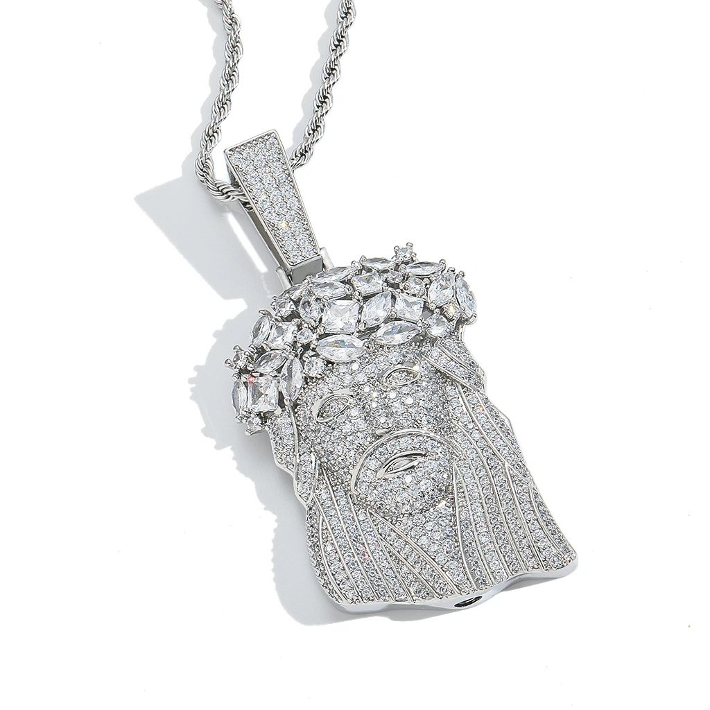 High End Diamond Head Pendant Necklace