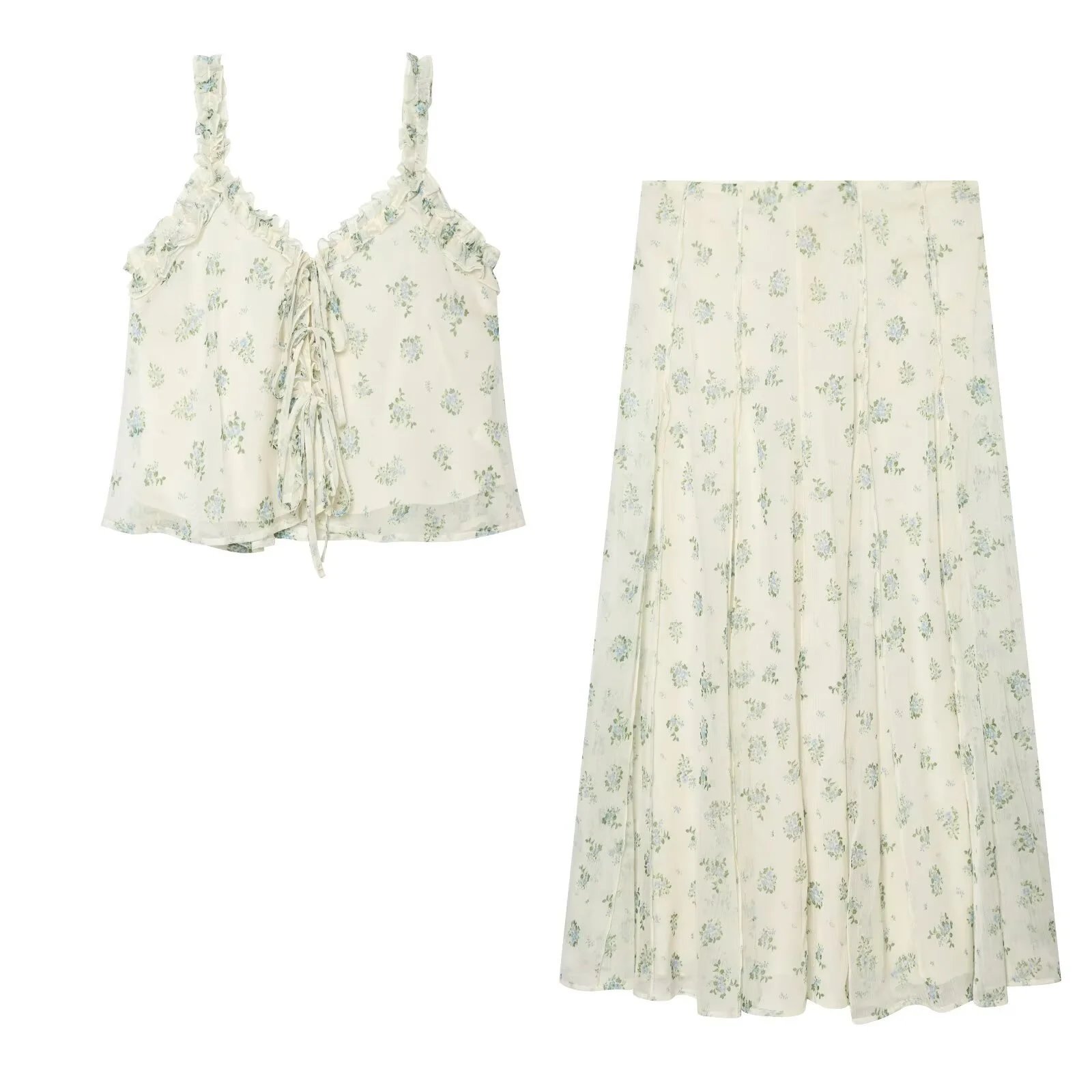 Floral Top Skirt Set