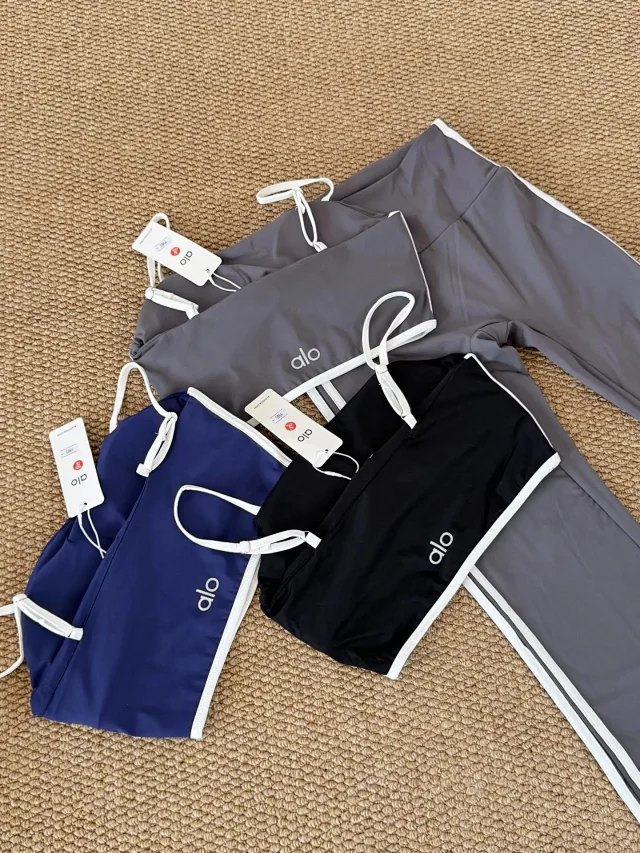 Alo Matching Sets Camisole and flared pants set with contrast side stripes product detail image 4