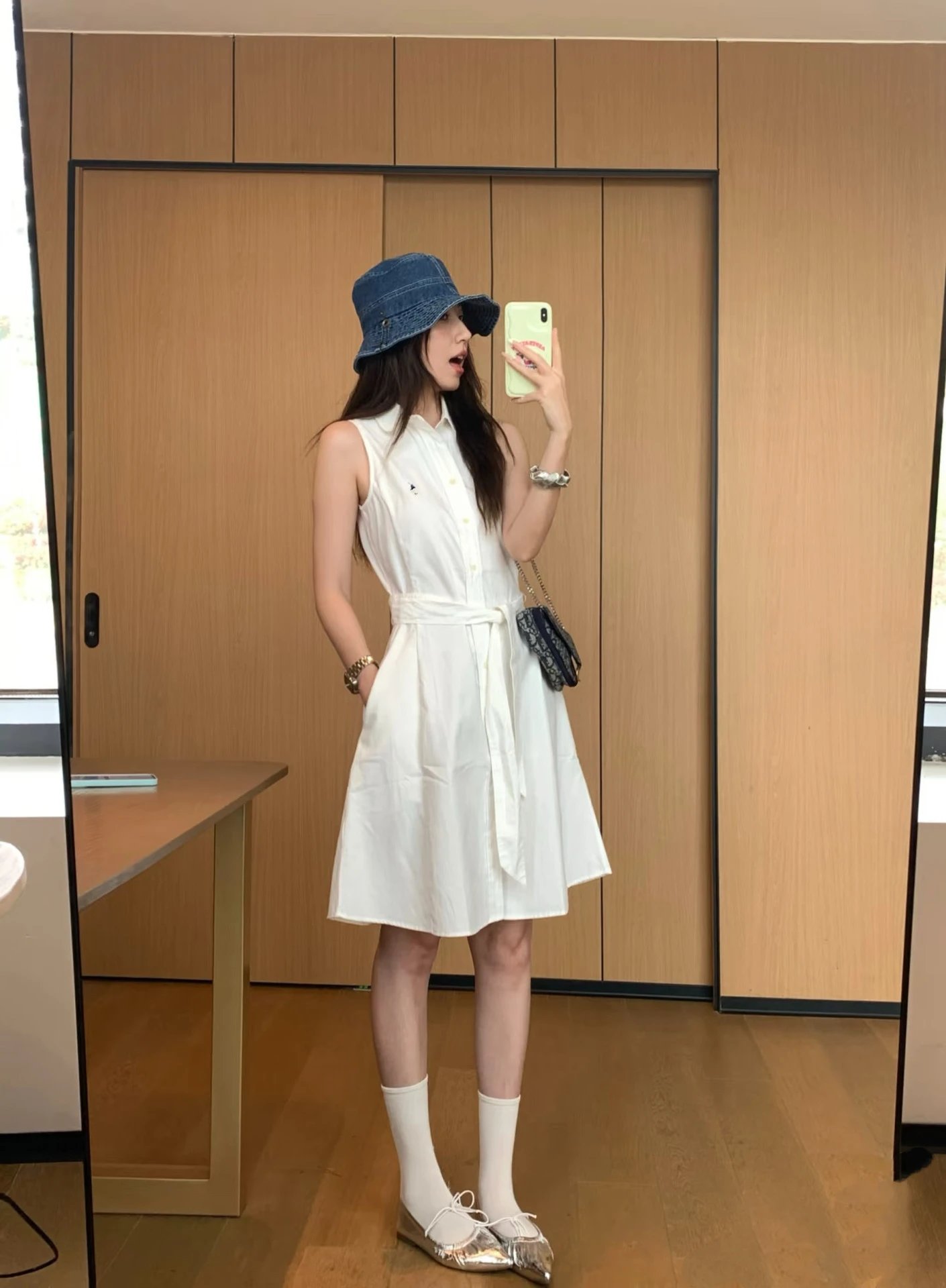 Polo Ralph Lauren Sleeveless Shirt Dress White - 6