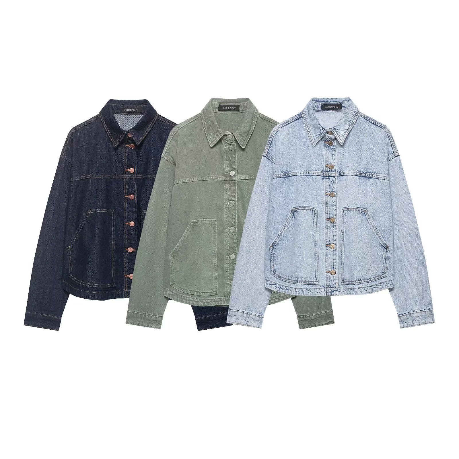 Women Vintage Distressed Denim Jacket
