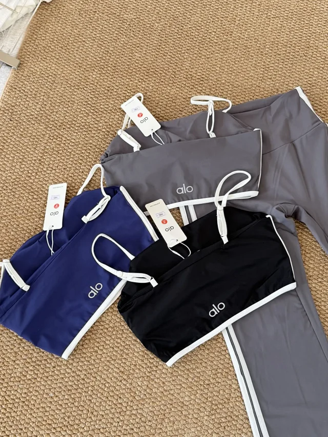 Alo Matching Sets Camisole and flared pants set with contrast side stripes product detail image 5