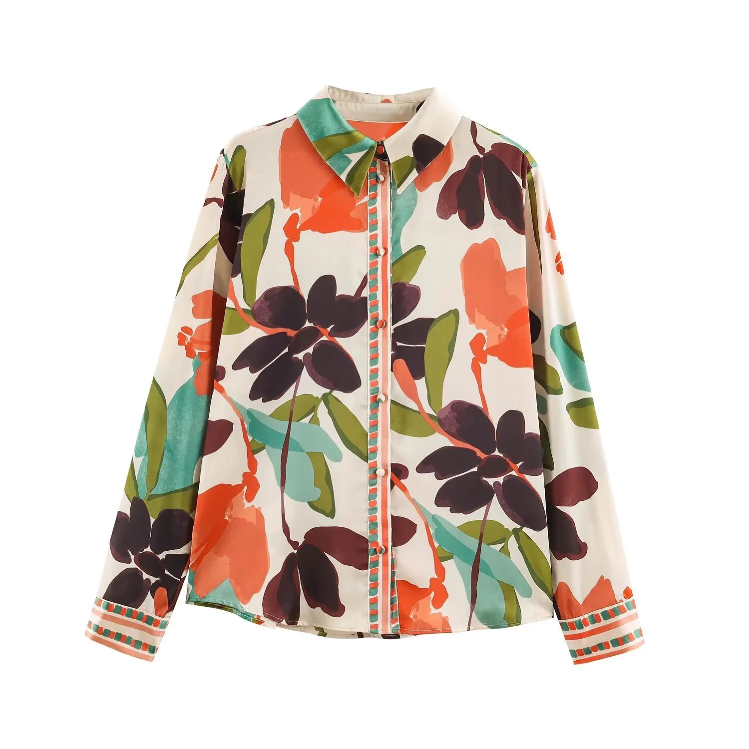2026 Autumn Vintage Oil Painting Floral Shirt 