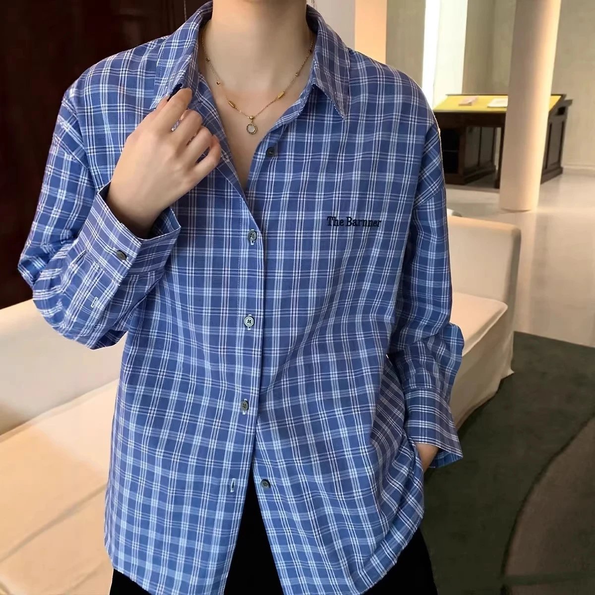 The Barrner Blue Plaid Button-