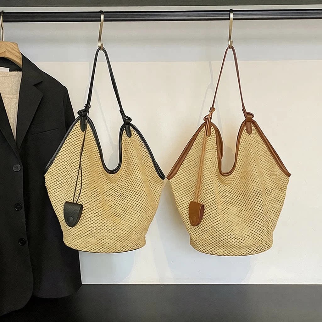 Lightweight Beach Vacation Woven Bag Trendy Ha