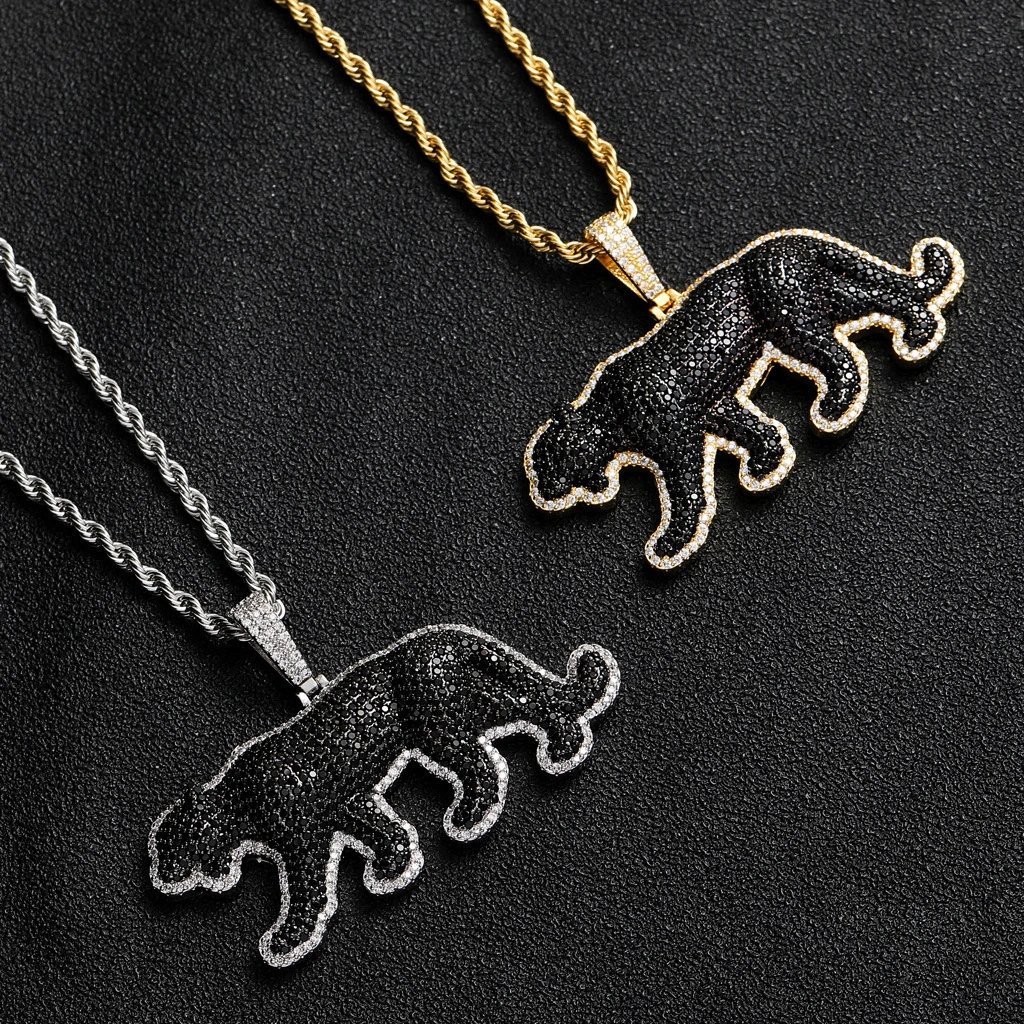 Men's Black Panther Pendant Necklace