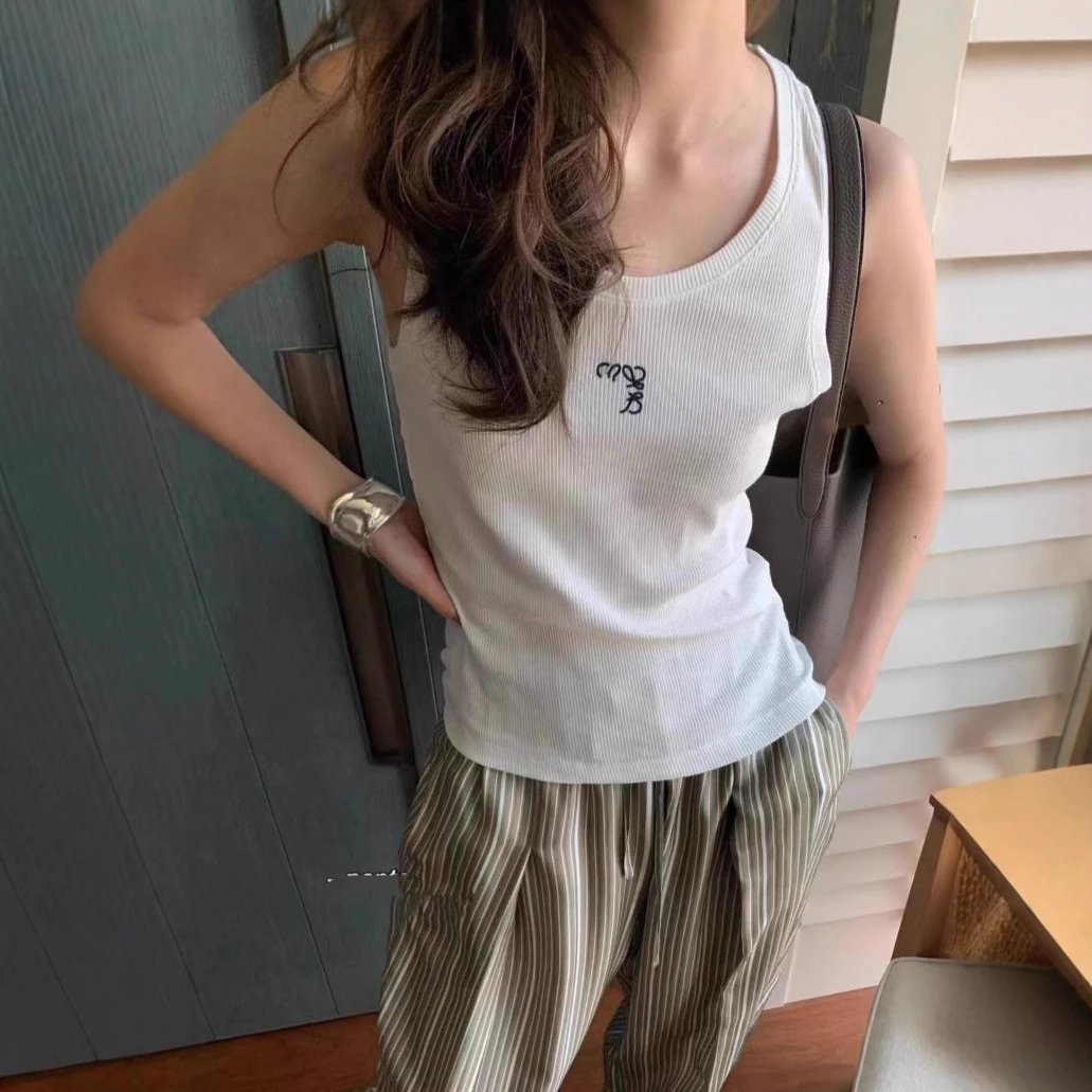 White Ribbed Tank Top