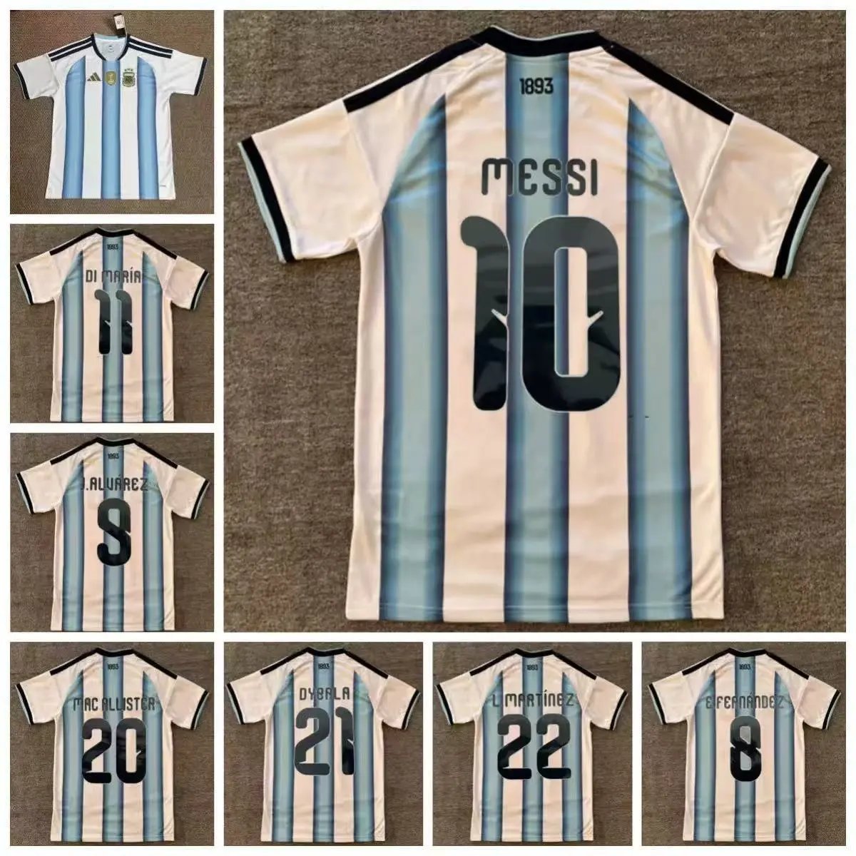 Argentina Messi 10 Lopez 21 Home Short Sleeve 