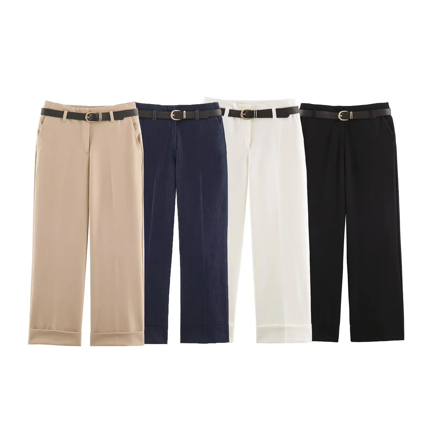 Women High Waist Tapered Pants