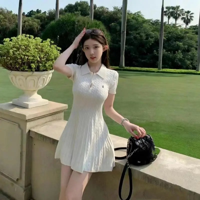 Polo Collar Knit Dress