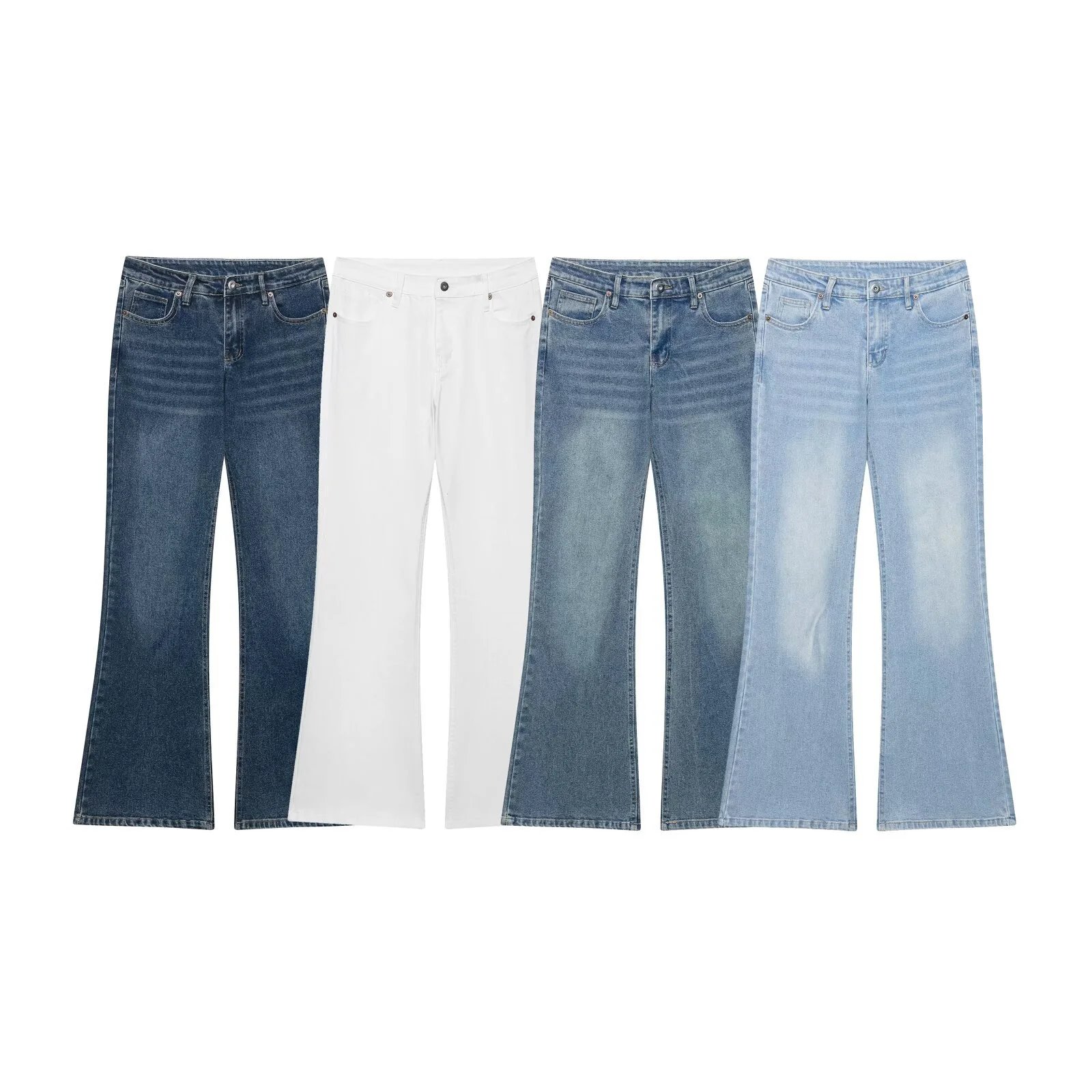 Women Athletic High Waist Slim Fit Denim Pants