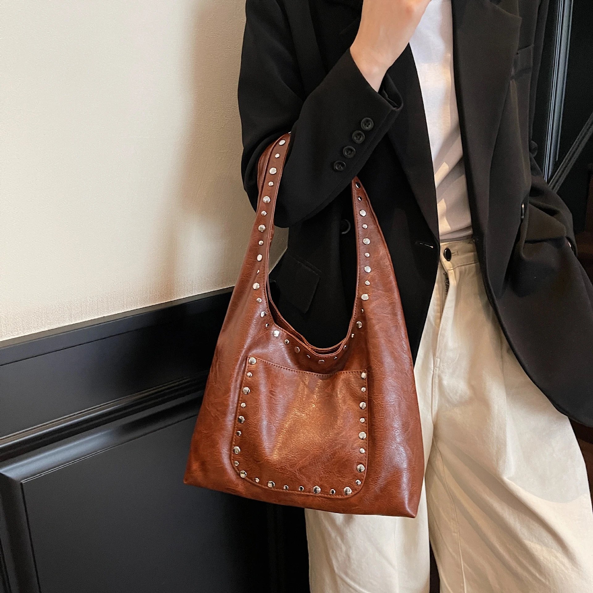 Women Vintage Leather Tote Bag