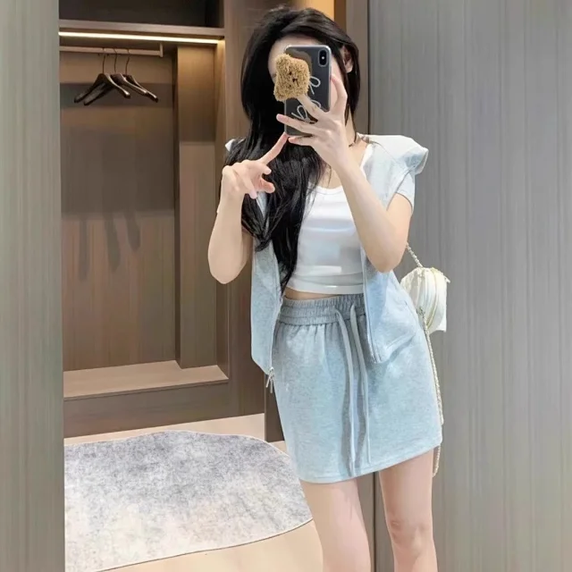 Unbranded Matching Sets Hooded Zip-Front Top and Mini Skirt Set product detail image 8